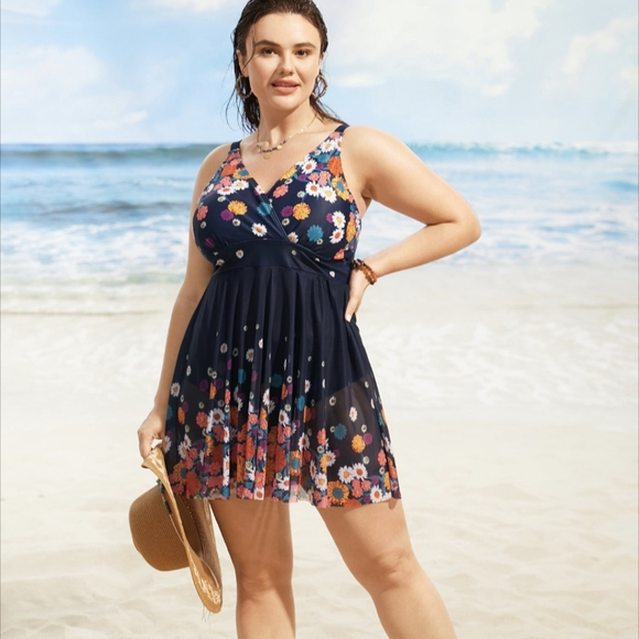 BloomChic Mesh Overlay Swim Sundress - Picture 5 of 17